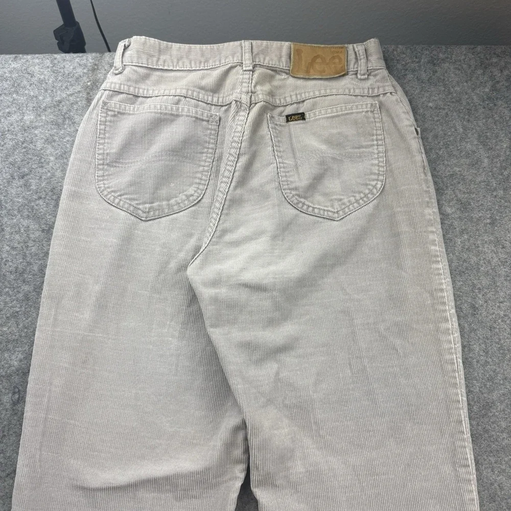 VTG Lee Corduroy Pants Mens 27x32 Gray Talon Zip 80s USA Made Distressed